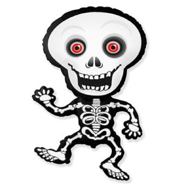 Skelett Grau Skeleton Folienballon 62 x 101 cm