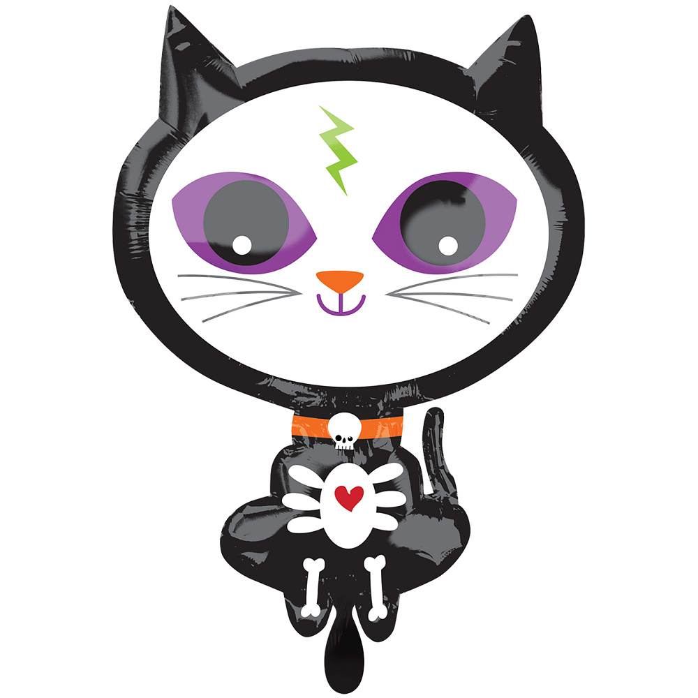 Skelly Kitty Halloween Katze Folienballon - 50cm 19''