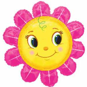 Smile Gesicht Blume Folienballon 75cm