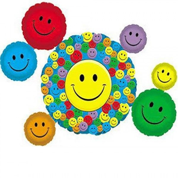 Smile Face Cluster Folienballon - 91cm 36''