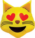 Smile Face gelb Emoji Cat Heart Eyes Folienballon - 56cm