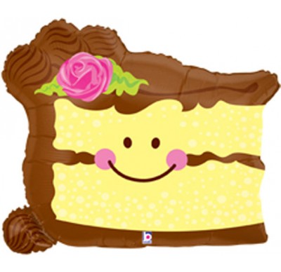 Smile Kuchenstück Lachende Torte Folienballon 66cm