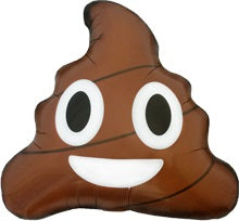 Smileface Emoji Poop Folienballon - 61cm