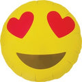 Smileface gelb Emoji Heart Eyes Folienballon - 45cm