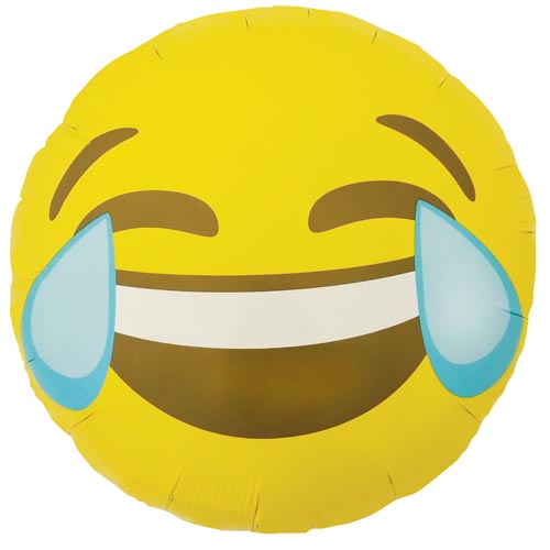 Smileface gelb Emoji laughing Folienballon 45cm 18"