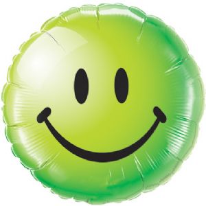 Smileface grün Folienballon - 45cm 18"