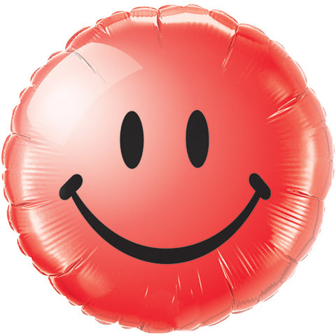 Smileface rot Folienballon - 45cm