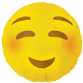 Smile Face gelb Emoji Blushing Folienballon - 45cm