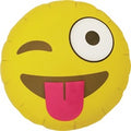 Smile Face gelb Emoji Winking Folienballon - 45cm