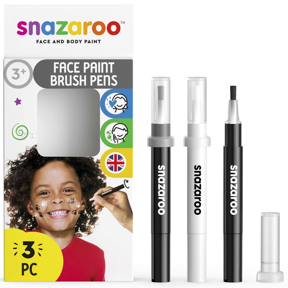Snazaroo Pinselstifte Set Schwarz Weiß