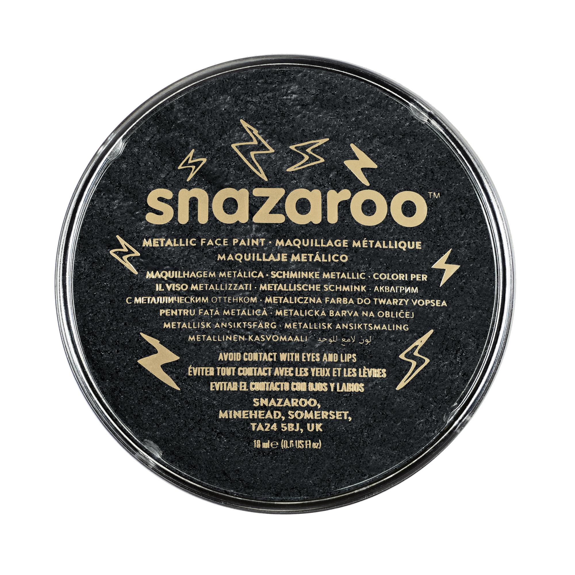 Snazaroo Schminkfarbe Metallic Elektrischschwarz 18 ml