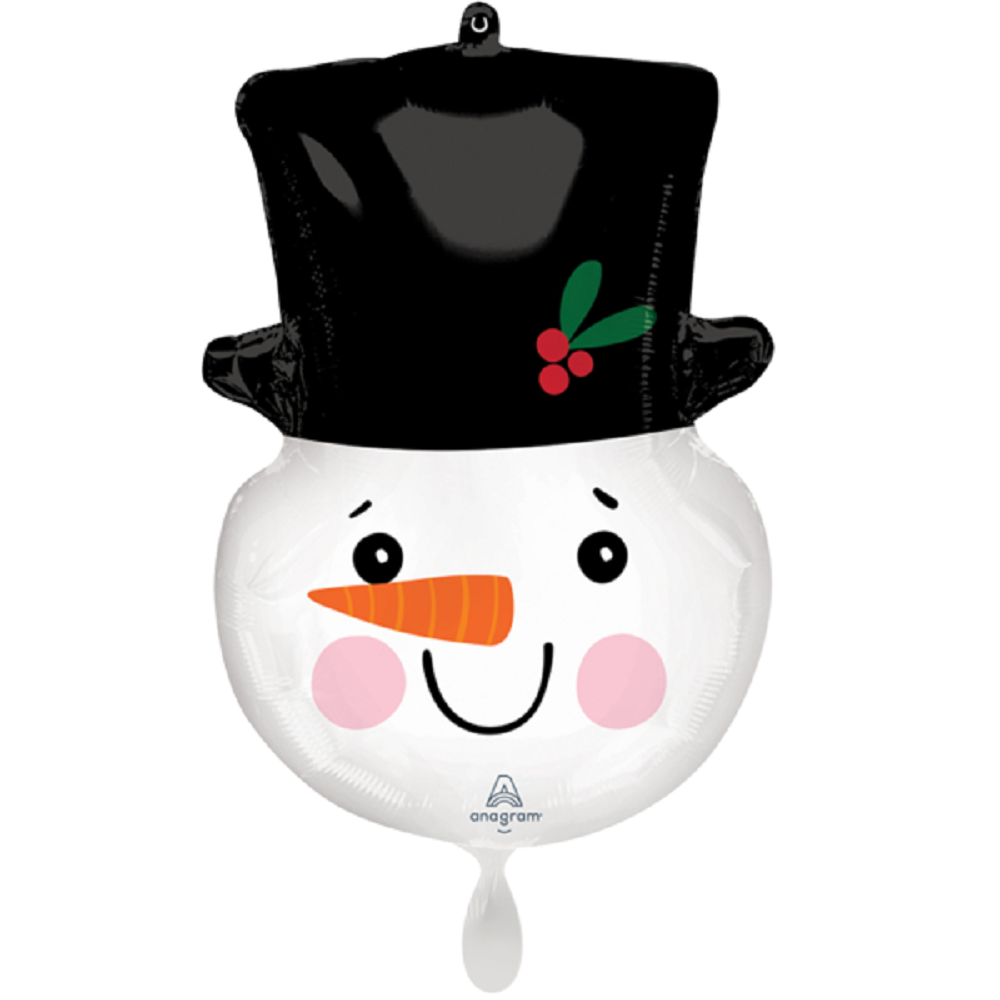 Smiley Snowman Head Schneemann Gesicht Folienballon 58cm 23 Inch