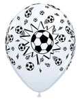 Soccer Balls White 27,5cm 11 Inch Latex Luftballons Qualatex