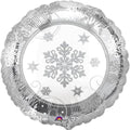 Sparkling Snowflakes Silver Folienballon 45cm