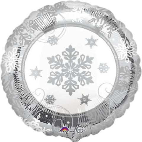 Sparkling Snowflakes Silver Folienballon 45cm