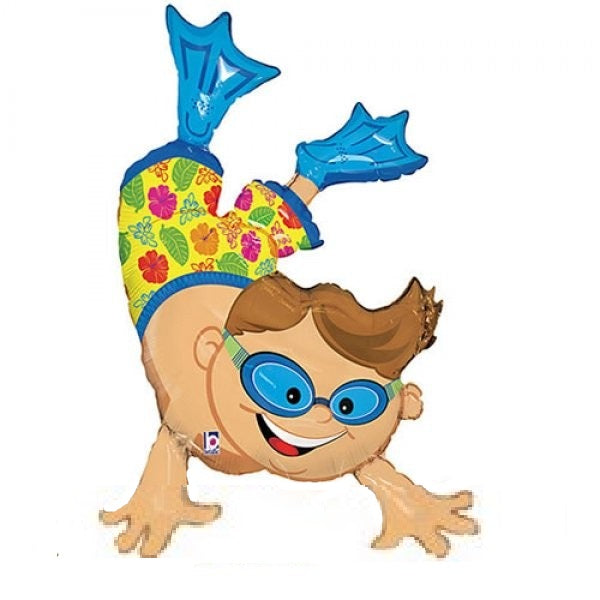 Springender / tauchender Junge Folienballon - 101cm