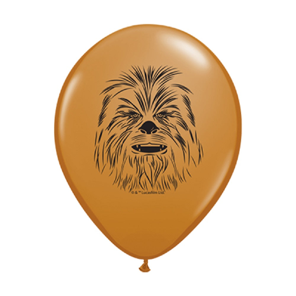 Star Wars Chewbacca Face Mocha Brown 12,5cm 5 Inch Latex Luftballons Qualatex