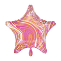 Stern marmoriert Marblez Pink Folienballon - 43cm 17''