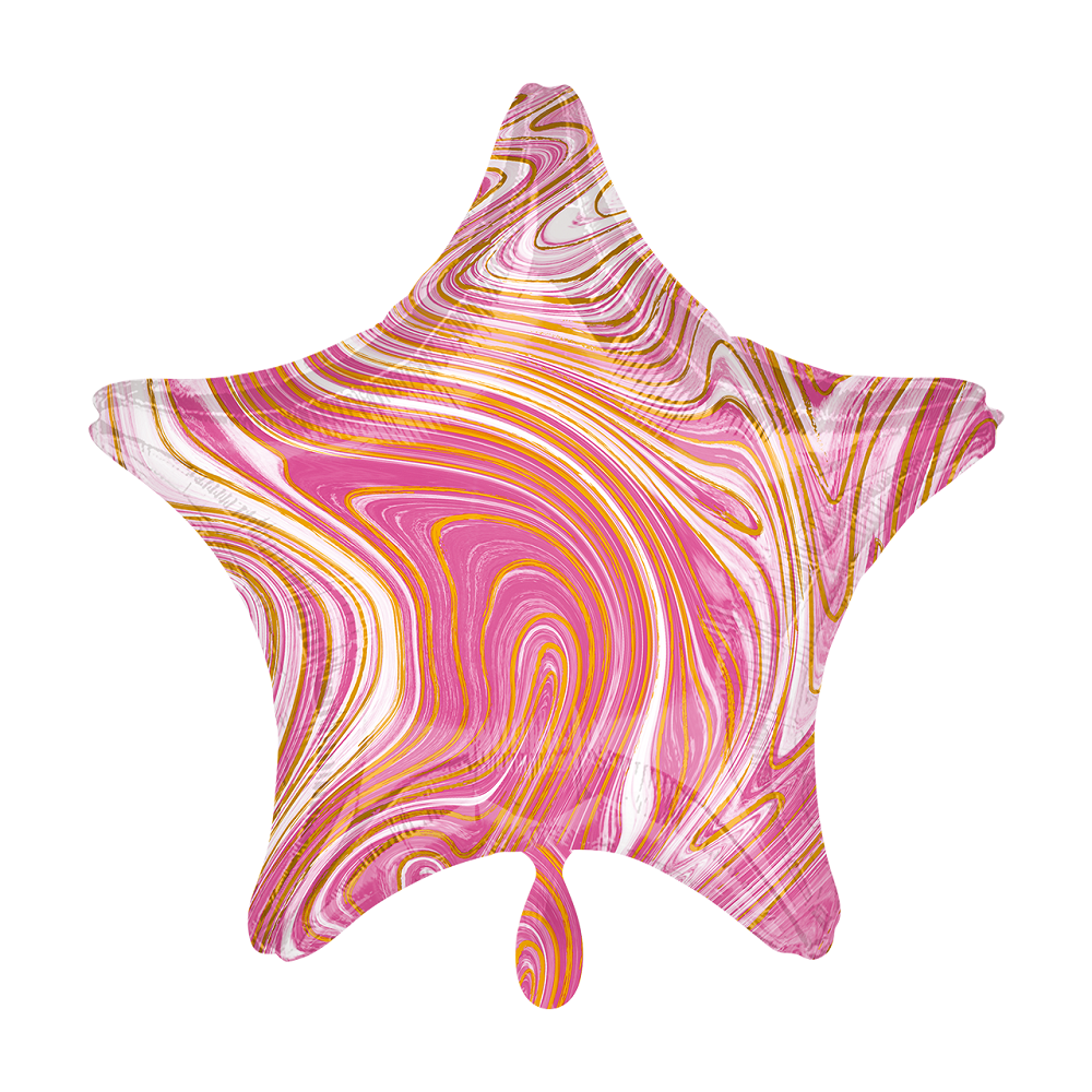 Stern marmoriert Marblez Pink Folienballon - 43cm 17''