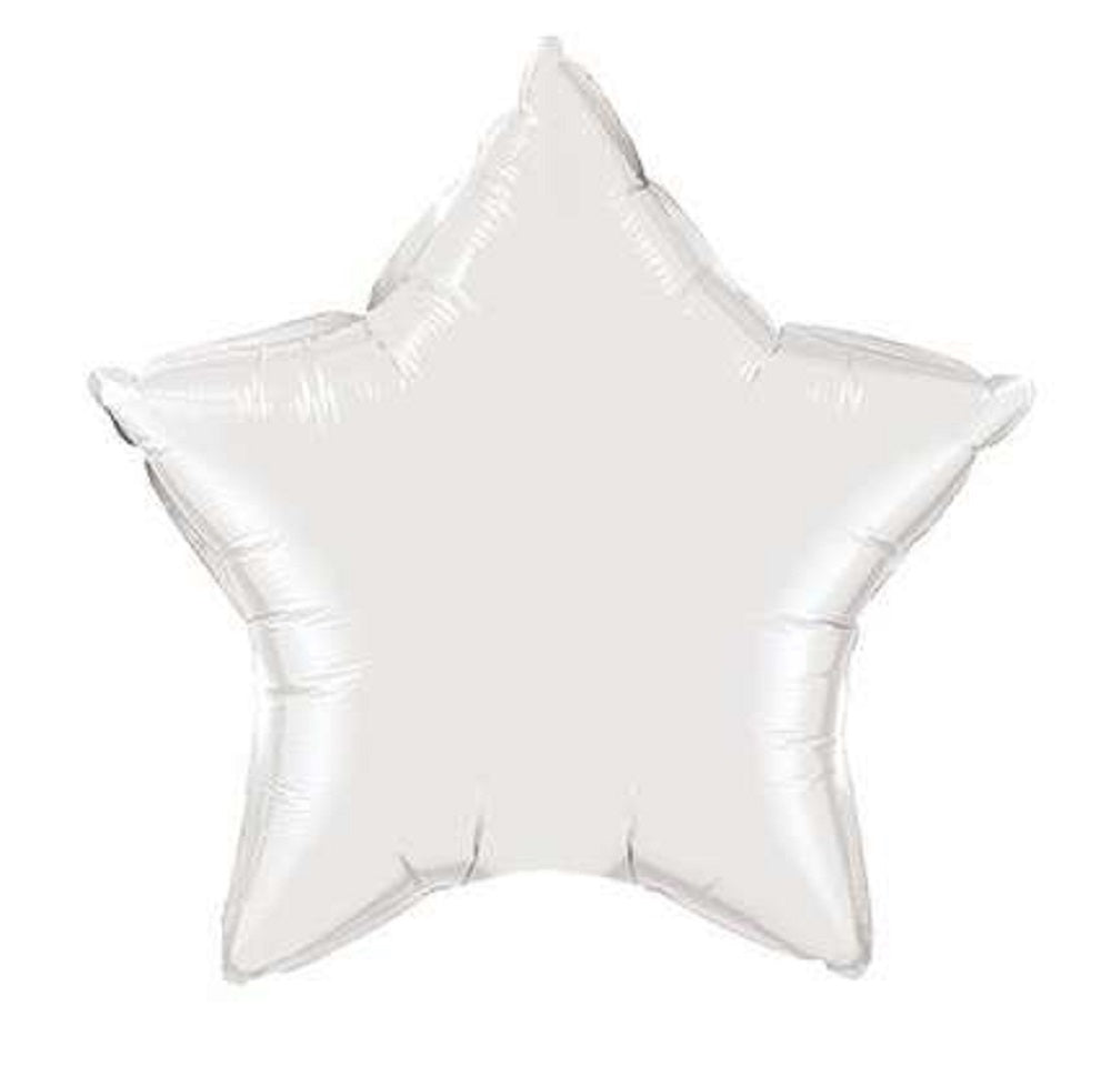 Stern White Folienballon 50cm Qualatex
