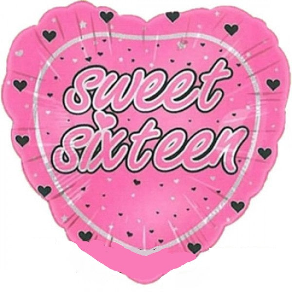 Sweet Sixteen Herz Folienballon 45cm 18"