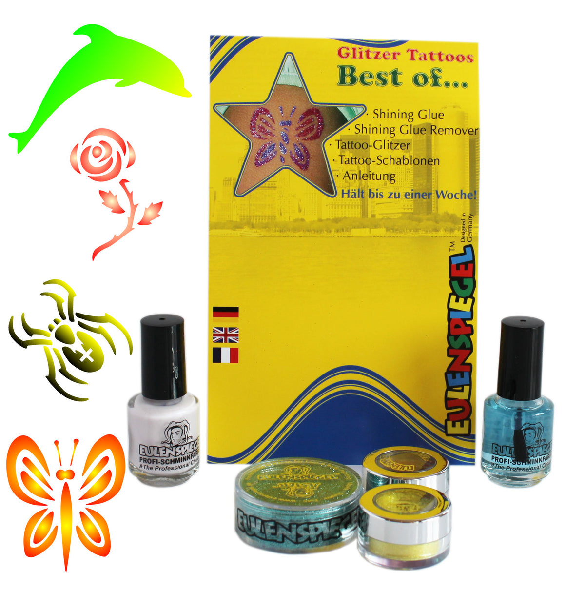 Eulenspiegel Tattoo Glitzer Set Best Of