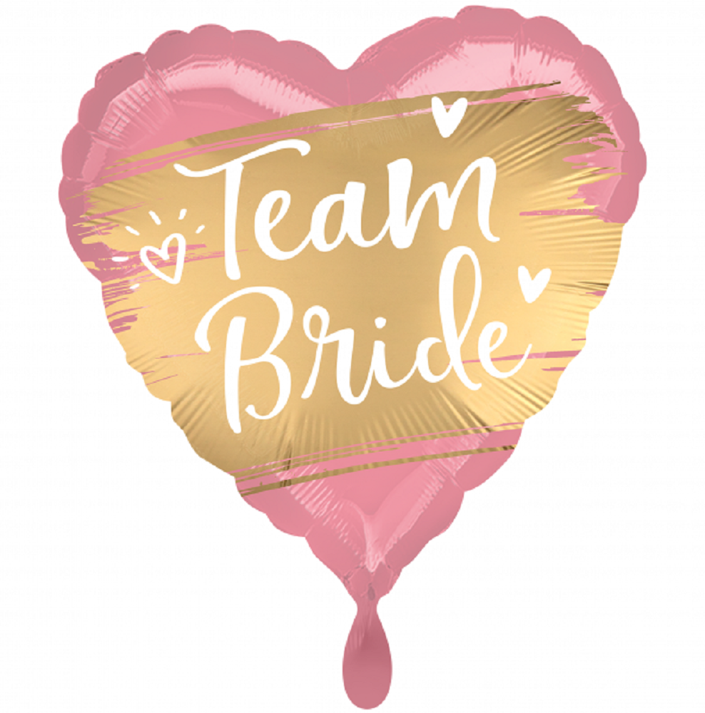 Team Bride Herz Folienballon Pink Gold 45cm 18 Inch