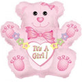 Teddybär Girl rosa Folienballon 81cm 32"