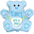 Teddybär Boy blau Folienballon 81cm 32"
