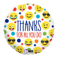 Thanks For All You Do Smile Folienballon 45cm 18"