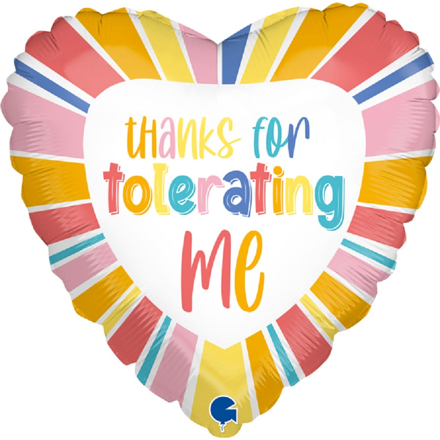 Thanks for tolerating me Herz Folienballon 46cm 18Inch
