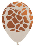 Tierdruck Giraffe 071 Fashion White Sand 30cm 12 Inch Latex Luftballons Sempertex
