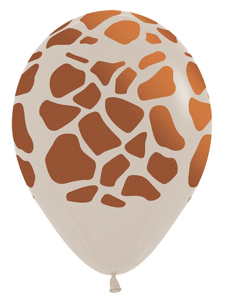 Tierdruck Giraffe 071 Fashion White Sand 30cm 12 Inch Latex Luftballons Sempertex