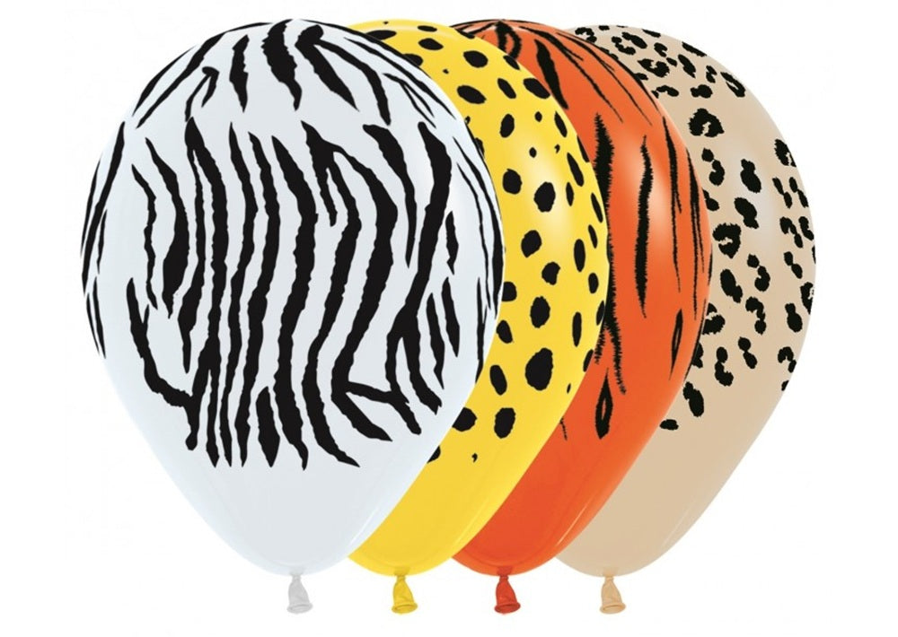 Tierdruck Jungle Stripes Assortment 30cm 12 Inch Latex Luftballons Sempertex
