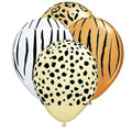 Tierdruck Wild Animals Safari 27,5cm 11" Latex Luftballons Qualatex
