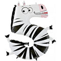 Tierische Zahlen 5 Zebra Folienballon - 101cm 40"