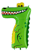Tierische Zahlen 7 Krokodil Folienballon - 101cm 40"