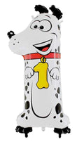 Tierische Zahlen 1 Hund Folienballon - 101cm 40"