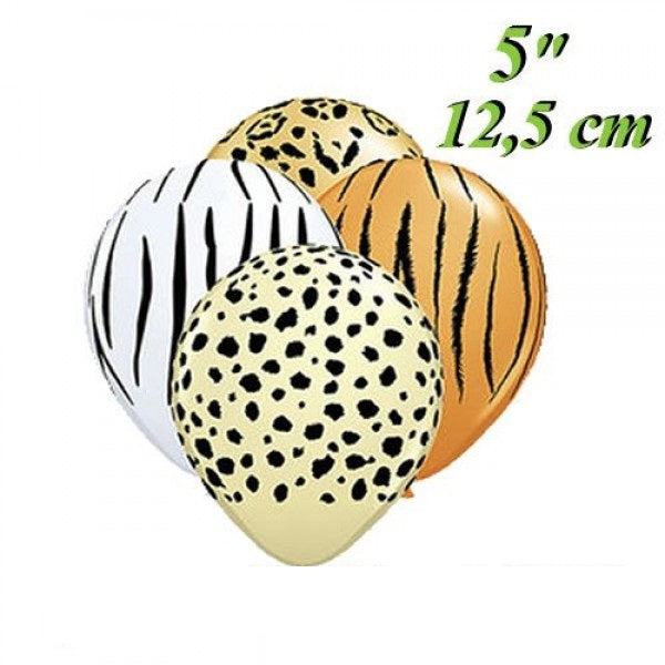 Qualatex Wild Animals Safari Mischung 12,5cm 5 Inch Latex Luftballon