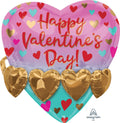 Valentinstag Gold Herz Girlande um Herz Folienballon 53cm 21"