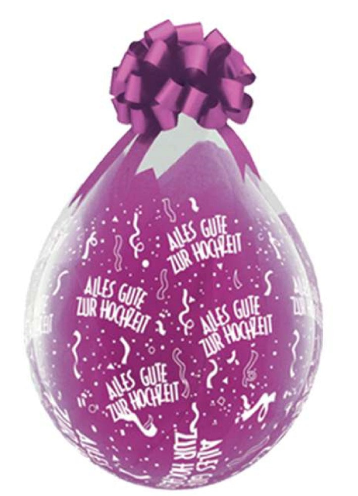 Verpackungsballons Alles Gute zur Hochzeit 45cm 18" Qualatex Stuffer