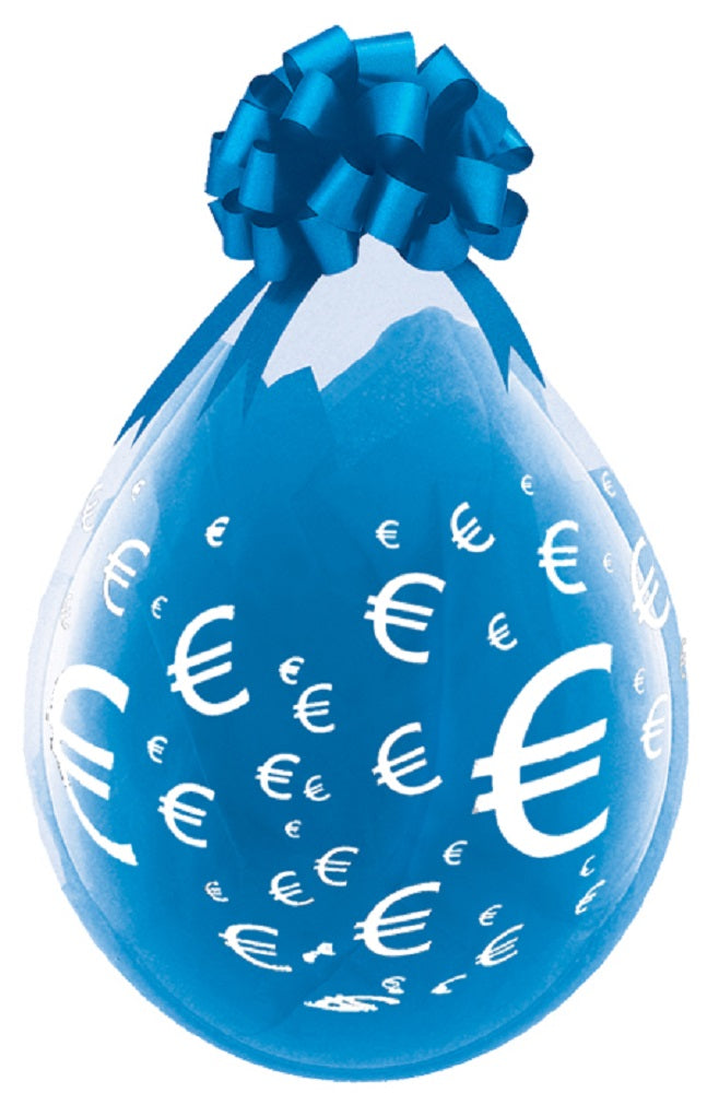 Verpackungsballons Euro Zeichen 45cm 18" Qualatex Stuffer