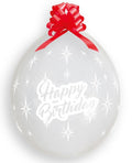 Verpackungsballons Happy Birthday Shiny and Sparkling White 45cm 18" Gemar Stuffer