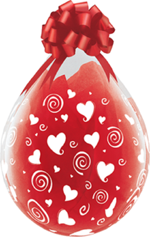Verpackungsballons Swirling Hearts 45cm 18" Qualatex Stuffer