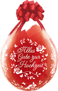 Verpackungsballons Alles Gute zur Hochzeit Rose 45cm 18" Qualatex Stuffer