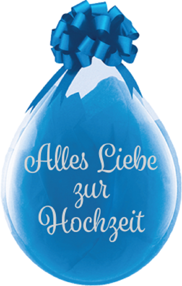 Verpackungsballons Alles Liebe zur Hochzeit 45cm 18" Qualatex Stuffer
