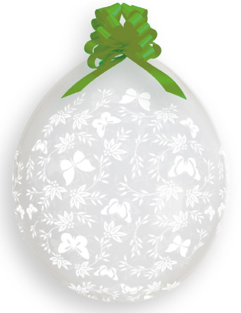 Verpackungsballons Butterfly and Leaves White 45cm 18" Gemar Stuffer