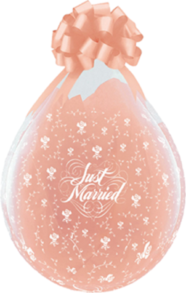 Verpackungsballons Just Married 45cm 18" Qualatex Stuffer