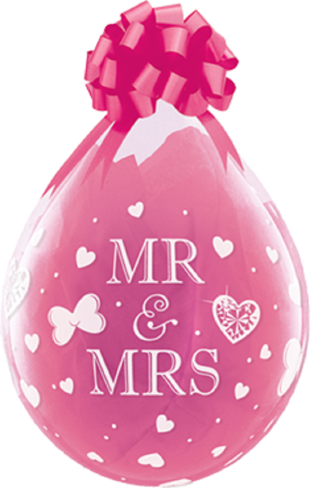 Verpackungsballons Mr und Mrs 45cm 18" Qualatex Stuffer