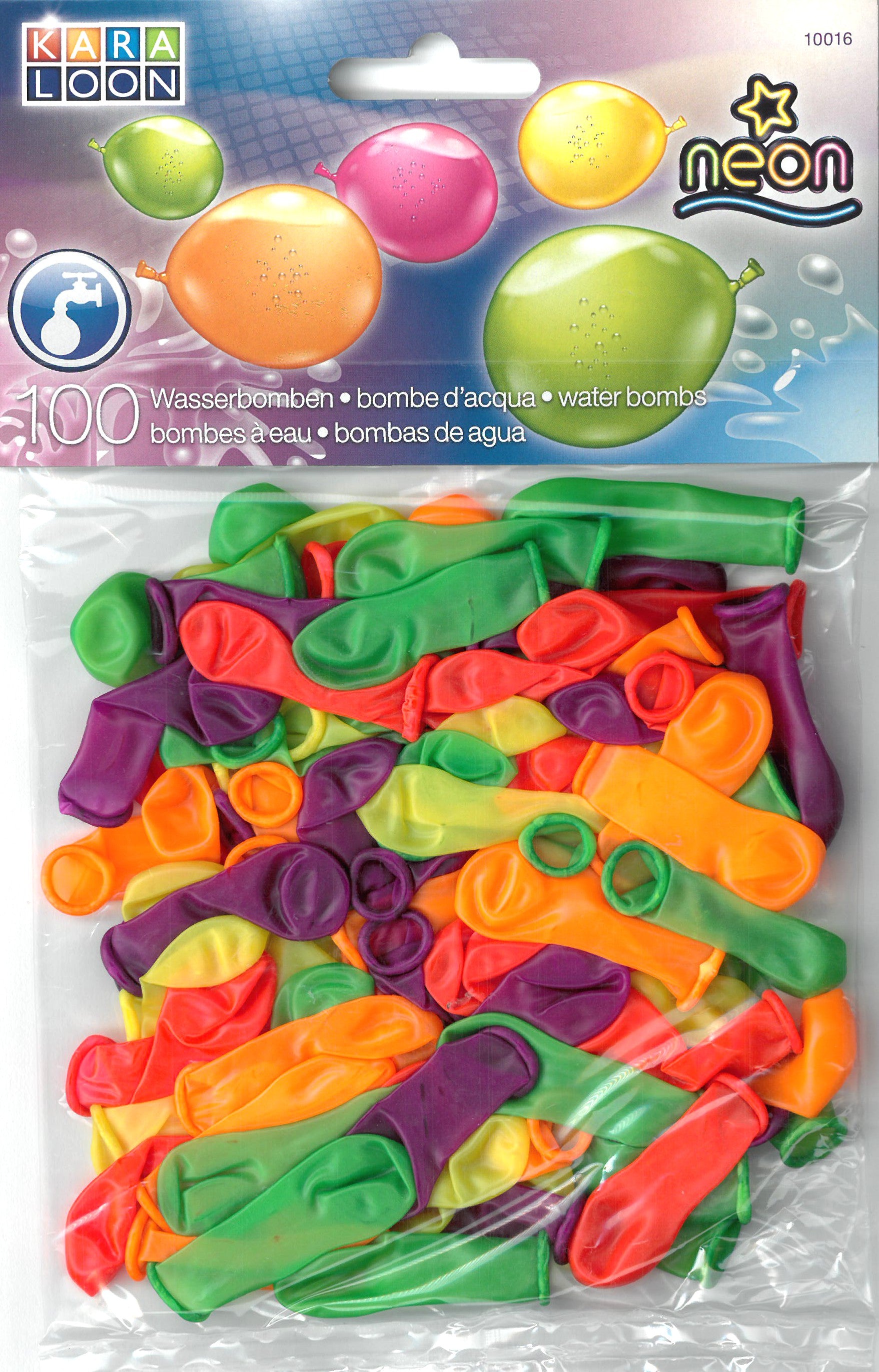 Wasserbomben neon gemischt 100 St. ca. 15cm